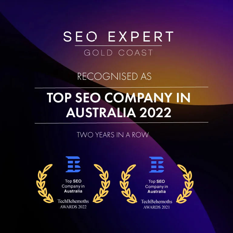 Top SEO Company in Australia 2022 award for SEO Expert Gold Coast
