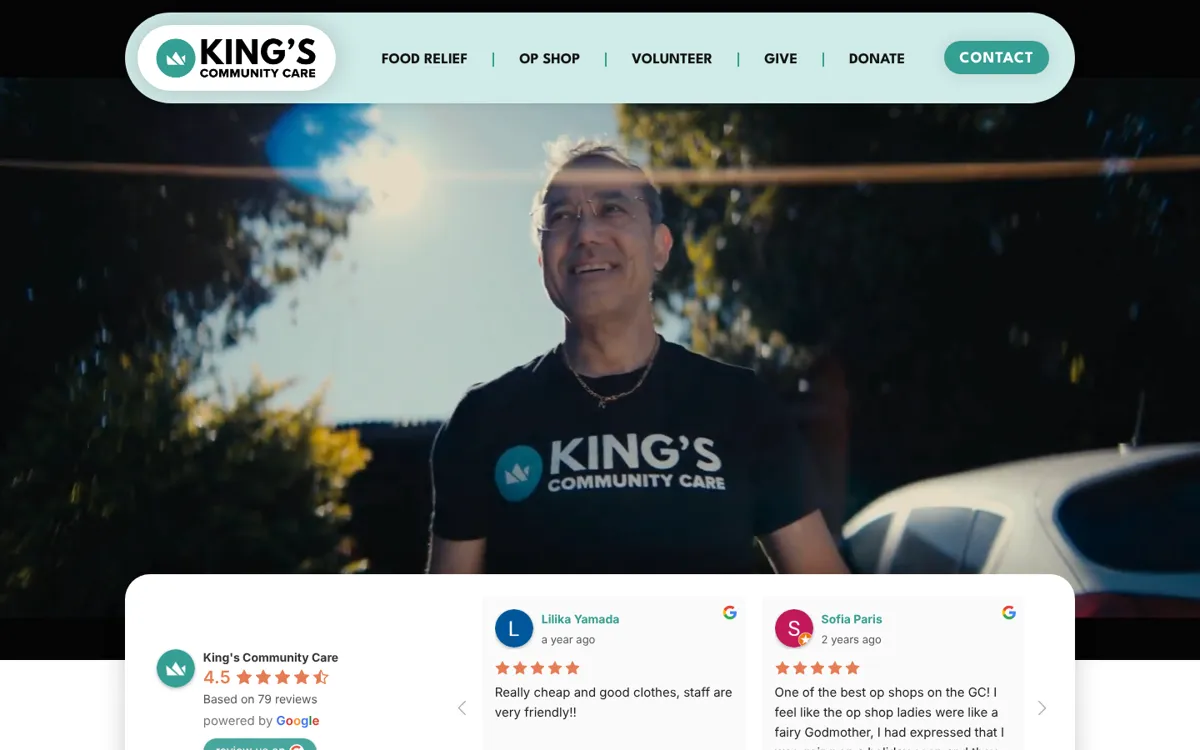 Kings Community Care website on desktop