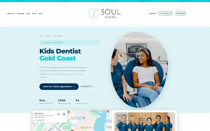 Soul Dental website on desktop