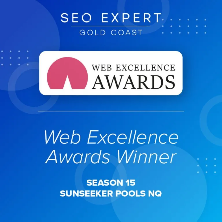 Web Excellence Awards Season 15 winner, Sunseeker Pools NQ website design